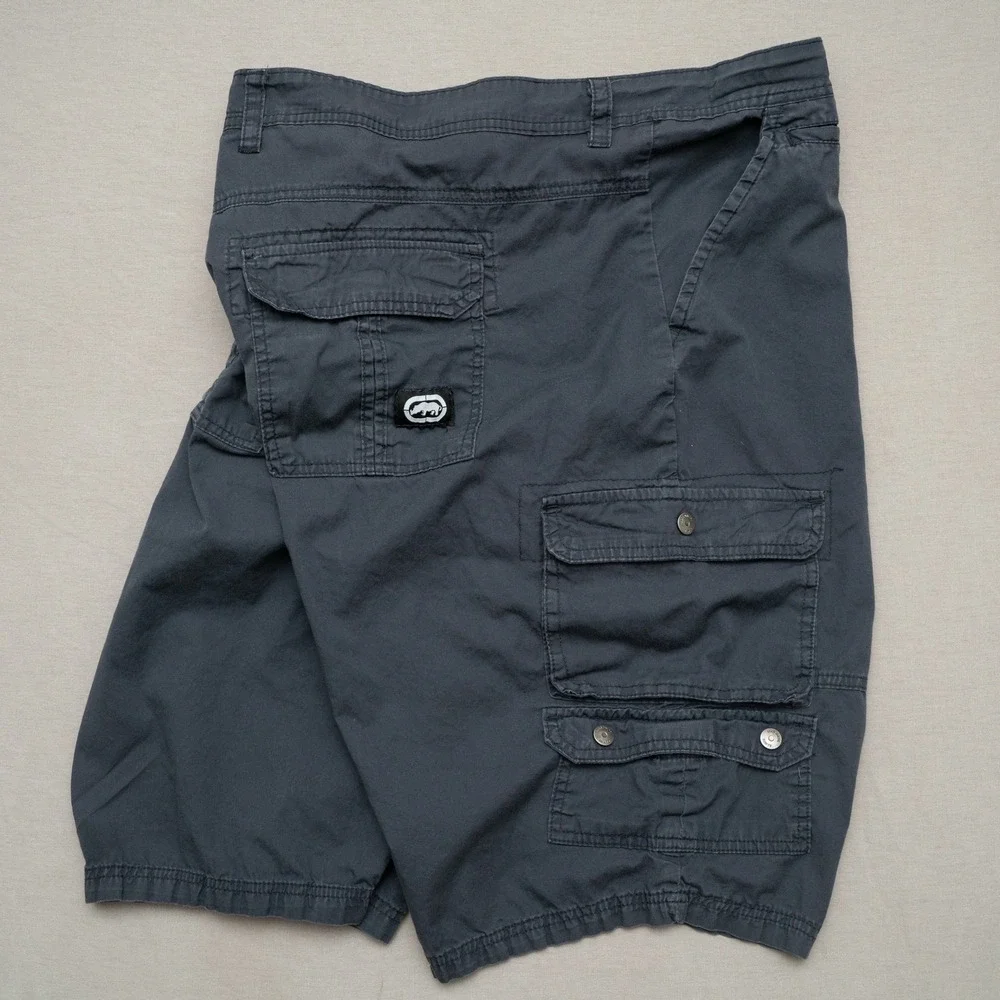 Vintage 2000s‎ Y2k Ecko Unltd Rhino Mega Baggy Cargo Shorts Gray Skater 46